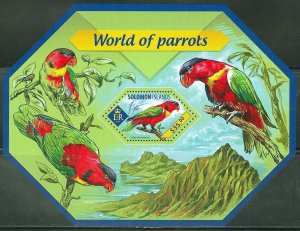 SOLOMON ISLANDS 2014 WORLD OF  PARROTS   SOUVENIR SHEET  MINT  NH