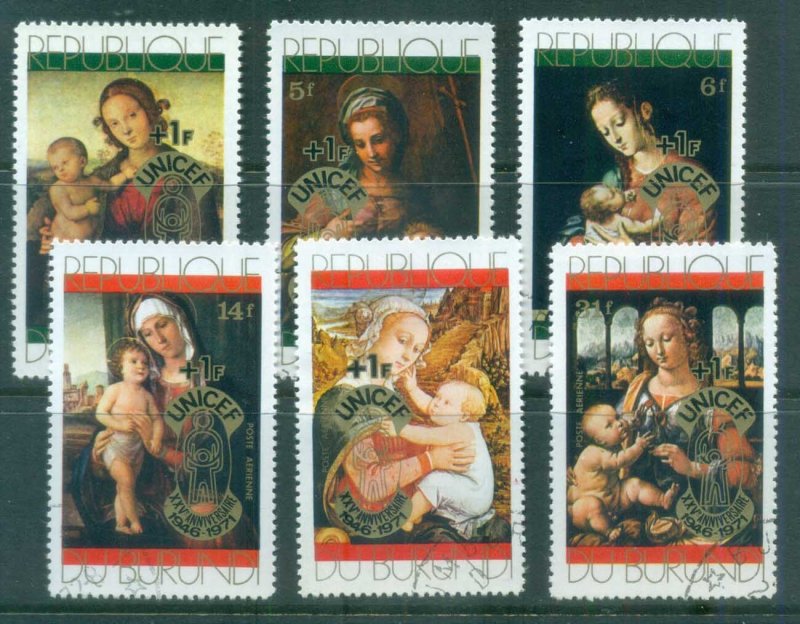 Burundi 1971 Xmas Paintings Opt UNICEF CTO