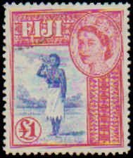 Fiji #162 1954-1956 Never Hinged Single High Value Incomplete Set, 1954, Neve...
