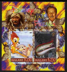 MALAWI - 2007 - Disney & Fauna #05 - Perf 2v Sheet - MNH - Private Issue