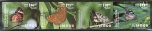 Samoa 2015 Butterflies Moth Insect Fauna Sc C15 4v CV $115 MNH # 213