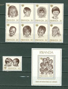 RWANDA 1979 CHILDREN #923-25 SET & SOUV. SHEET ...MNH...$17.50