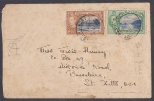 TRINIDAD & TOBAGO - 1940 COVER TO ST. KITTS WITH KGVI STAMPS