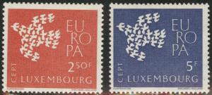 Luxembourg Scott 382-383 MNH** EUROPA 1961 set