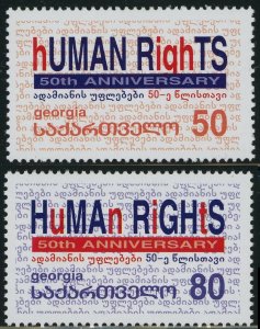 Georgia #250-251 Human Rights in Europe 50th Anniversary Postage Stamps 2000 MLH