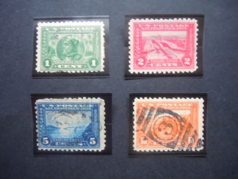 #401-404 Panama-Pacific Expo Issues Perf 10 Used F/VF CV $98 Incs New Mounts