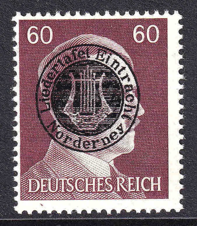 GERMANY 522 LIEDERTAFEL EINTRACHT NORDERNEY LYRE OVERPRINT OG NH U/M F/VF