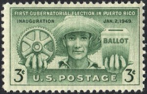 SC#983 3¢ Puerto Rico Election Single (1949) MNH