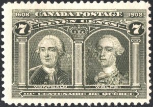 Canada SC#100 7¢ Generals Montcalm and Wolfe (1908) MNH*