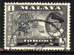 Johore Malaya 1960 QE2 1ct Sultan Ismail used SG 155 ( M1029 )