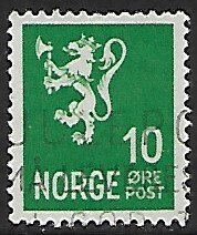 Norway # 192 - Heraldic Lion - used......{GR41}