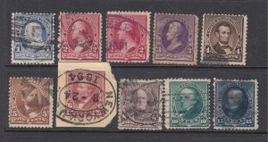 US #219-227 Baby Banknotes - no triangles (USED) cv$97.00