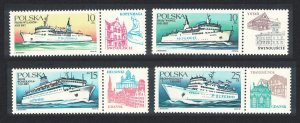 Poland Passenger Ferries 4v 1986 MNH SC#2740-2743 SG#3042-3045