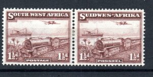 South West Africa 1937 1 1/2d Mail Train SG 96 MH horizontal pair