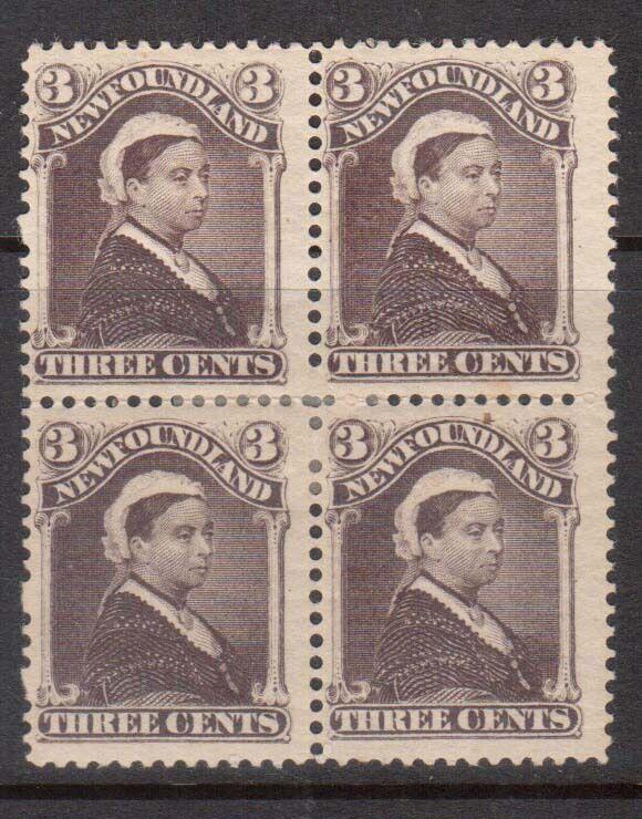 Newfoundland #52 VF Mint Rare Block