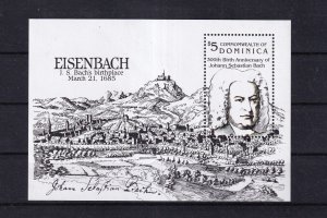 SA09 Dominica 1985 300th Birth Johann Sebastian Bach mint minisheet