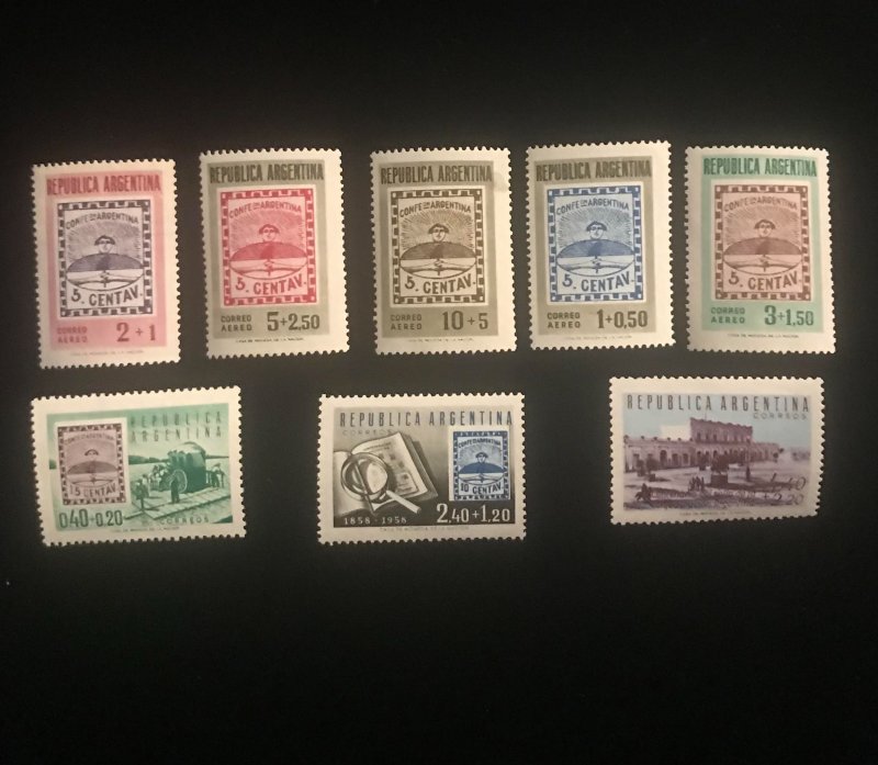 Argentina B14-16 & CB8-12, Stamp on Stamp, MNH, complete set of 8