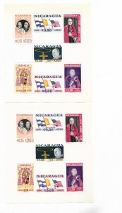NICARAGUA 1959 VISIT OF CARDINAL SPELLMAN 2 SS PERF AND IMPERFORATED C436a P/imp