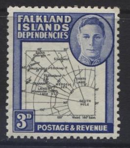 Falkland Is Dep.- Scott 1L4 - Maps - 1946 - MVLH - Single 3d Stamp