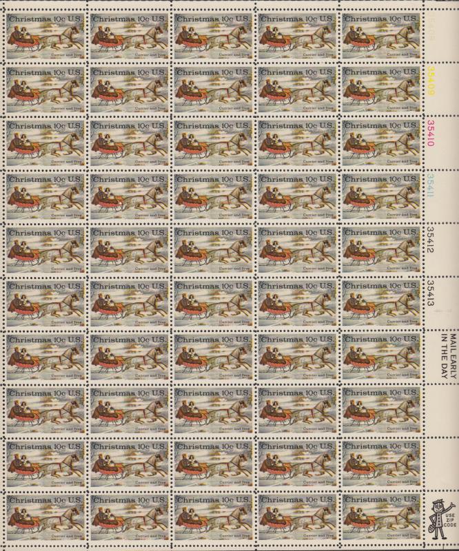 US #1551   Currier and Ives-Winter  Full sheet of 50  MNH