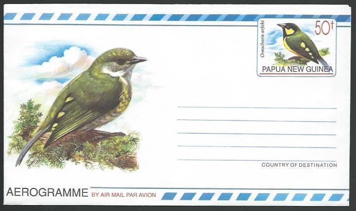 PAPUA NEW GUINEA 50t Bird aerogramme fine unused...........................10898