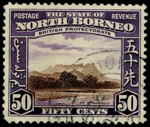 NORTH BORNEO SG314, 50c chocolate & violet, FINE USED. Cat £18.