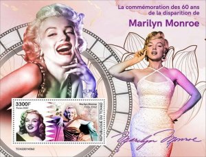 Chad - 2022 Marilyn Monroe Anniversary - Stamp Souvenir Sheet - TCH220143b2