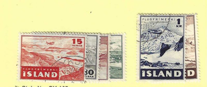Iceland, Scott # C21-C26 CV $10.50