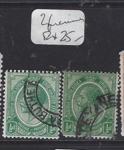 BASUTOLAND    (P2210B)  KGV SOUTH AFRICA FORERUNNER USED IN 2 STAMPS VFU