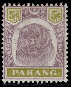 MALAYSIA - Pahang QV SG16, 5c dull purple & olive-yellow, M MINT. Cat £55.