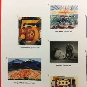 4748   Modern Art in America.  Sheet of 12  Forever stamps.   Issued in 2013.