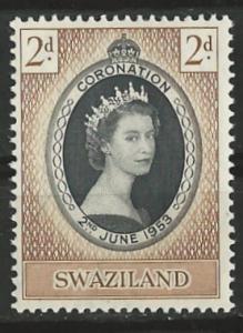 Swaziland # 54  QE II Coronation    (1)  VF Unused VLH