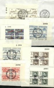 Greenland. Lot On Paper 7 Different Plate 4-Blocks. Cancel