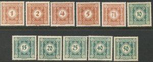 AUSTRIA Sc#J103-J113 1922 Postage Due Stamps Complete Set OG Mint Hinged 