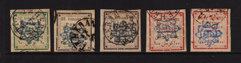 Iran - 1902 Blue overprints