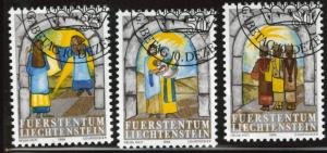 LIECHTENSTEIN Scott 801-803 Used CTO Christmas 1984 1 thin  