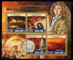 SIERRA LEONE 2016 350th ANNIVERSARY OF THE GREAT FIRE OF LONDON SHEET MINT NH