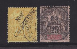 New Caledonia Sc 27, 50 used 1892 issues, 2 different, F-VF