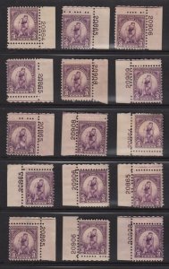 1932 Olympic Games 3c Sc 718 plate number singles lot of 15 MHR Hebert CV $75