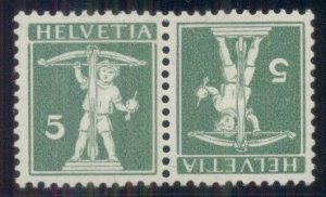 SWITZERLAND #152a 5c green tete beche pair, og, LH, VF, Scott $115.00