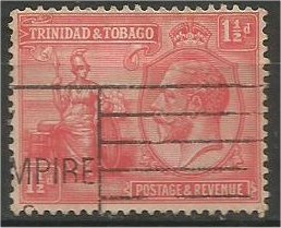 TRINIDAD AND TOBAGO, 1922, used 1 1/2p, George V  Scott 23