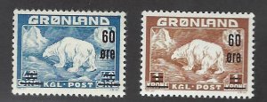 Greenland SCV#39-40 MNH F-VF SCV$60.00...Popular Country!