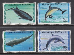 St Vincent Grenadines 183-186 Whales MNH VF