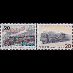 JAPAN 1972 - Scott# 1127-8 Railroad System Set of 2 NH