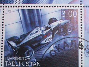 TAJIKISTAN -2000-MC LARREN-FORMULA 1-RACE CARS CTO SHEET VERY FINE