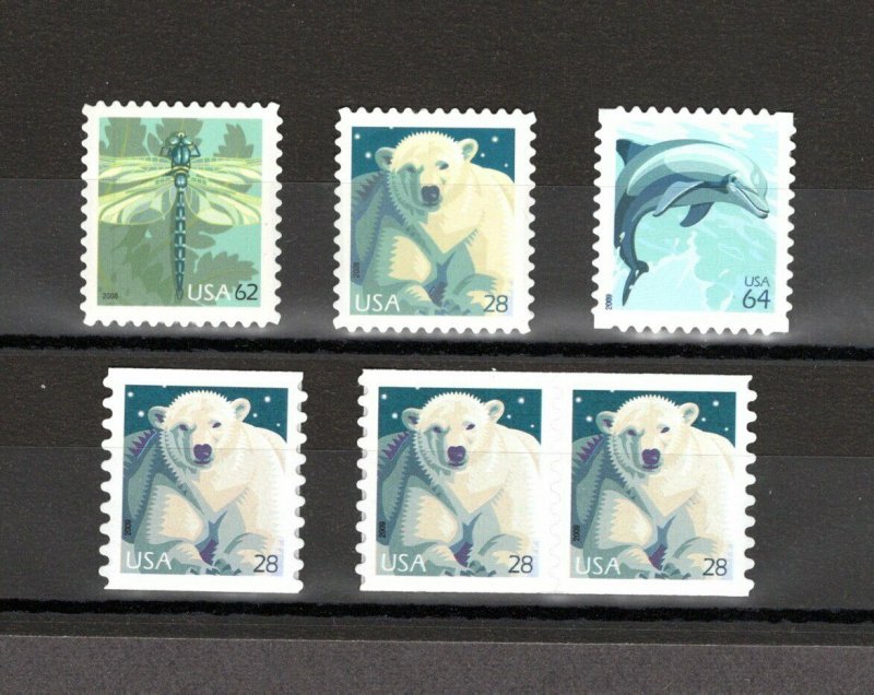 (61) 4267 4387 4388 4389 Dragonfly Polar Bear Dolphin MNH