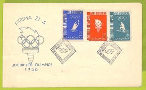 ZA1359 - ROMANIA - POSTAL HISTORY - Set of 2 FDC COVERS Olympic Game - 1956-