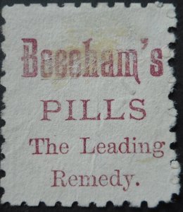 New Zealand 1893 Two and a Halfpence with Beechams Pills advert SG 220e used