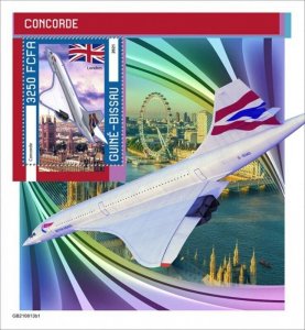 Guinea-Bissau - 2021 Concorde and Flags - Stamp Souvenir Sheet - GB210813b1