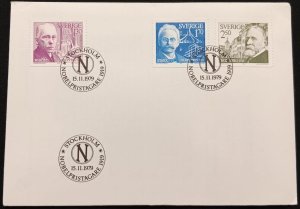 DM)1979, SWEDEN, FIRST DAY COVER, ISSUE, 1919 NOBEL PRIZES, ULES BORDET, MEDICI